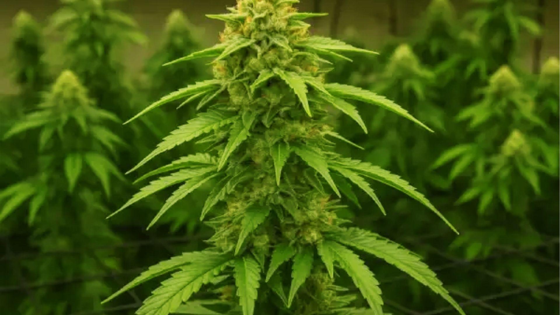 Colorful cannabis flower with purple hues and pink pistils, representing uplifting strains often used to help ease depression symptoms
